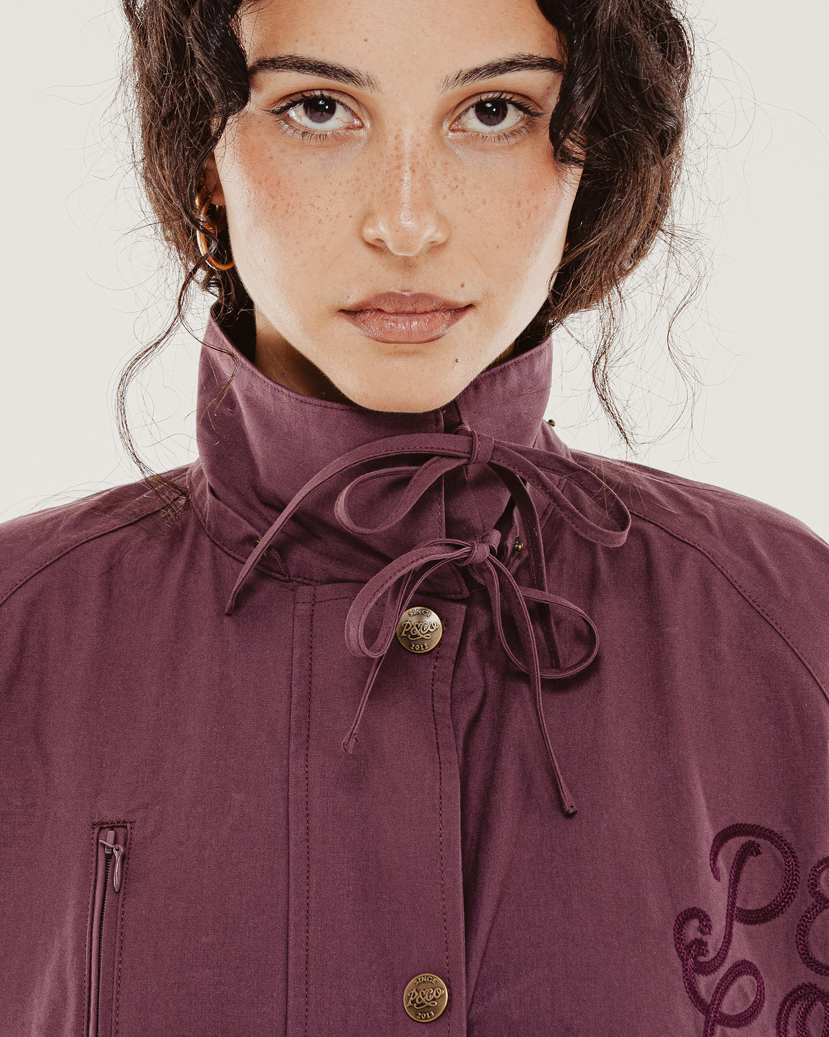 Roxy Swing Raincoat - Aubergine