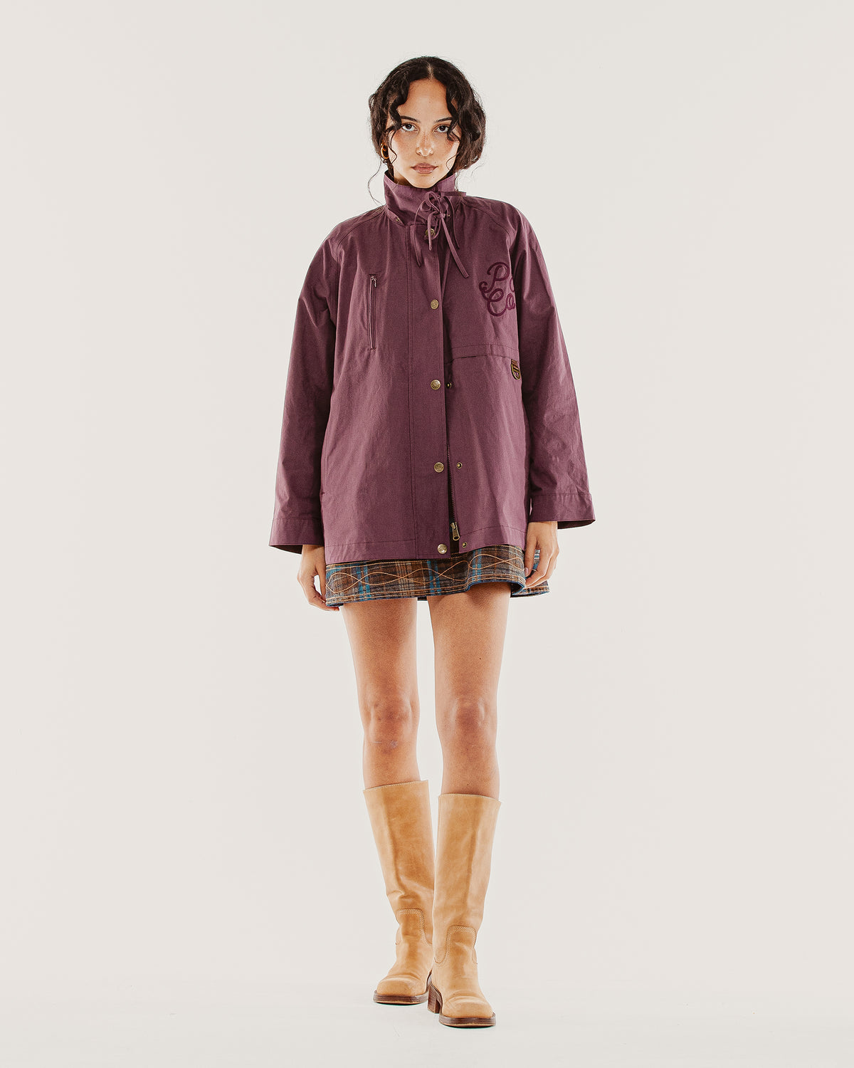 Roxy Swing Raincoat - Aubergine