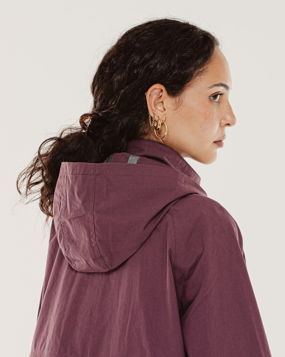 Roxy Swing Raincoat - Aubergine