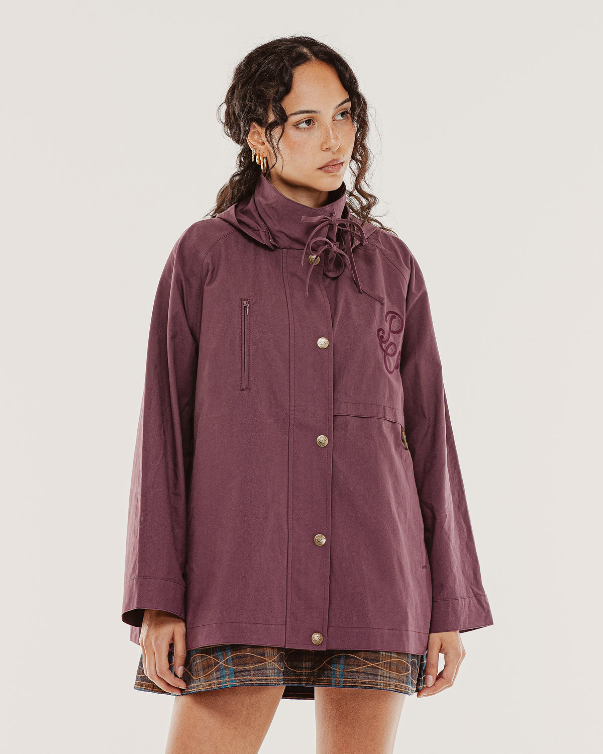 Roxy Swing Raincoat - Aubergine