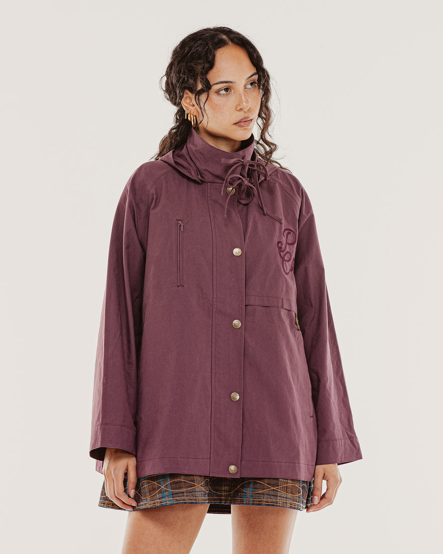 Roxy Swing Raincoat - Aubergine