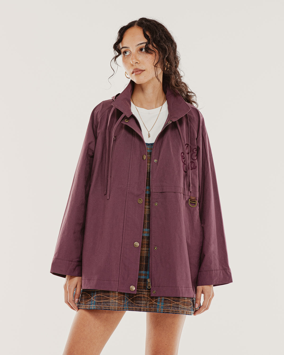 Roxy Swing Raincoat - Aubergine