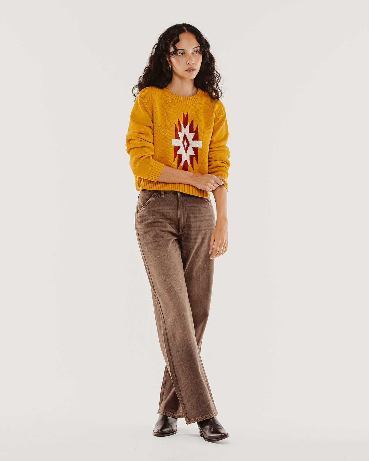 Mesa Intarsia Knit - Ochre