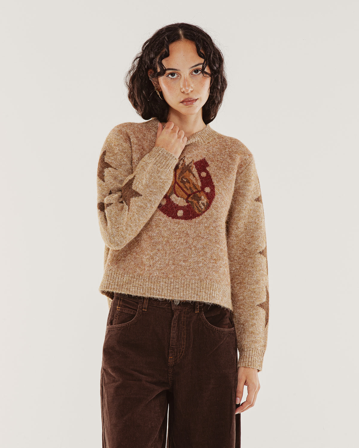 Shelby Intarsia Knit - Biscuit