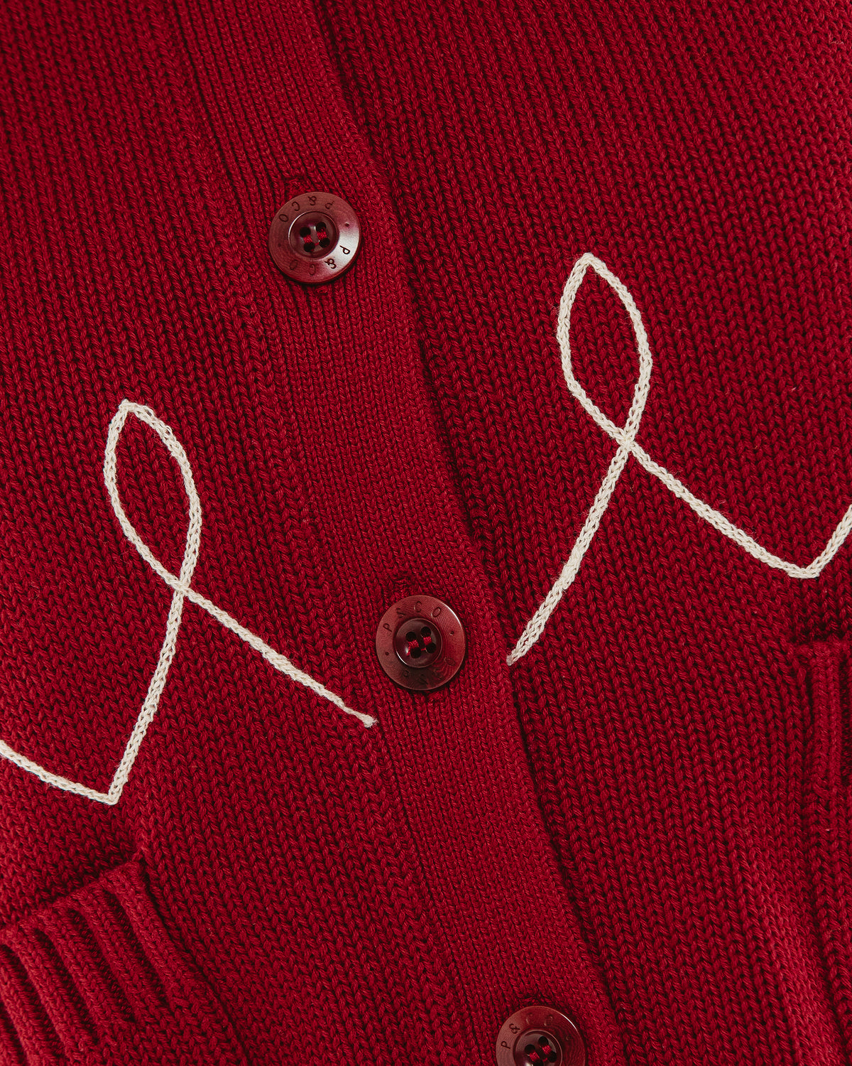 Taylor Embroidered Knitted Cardigan - Red