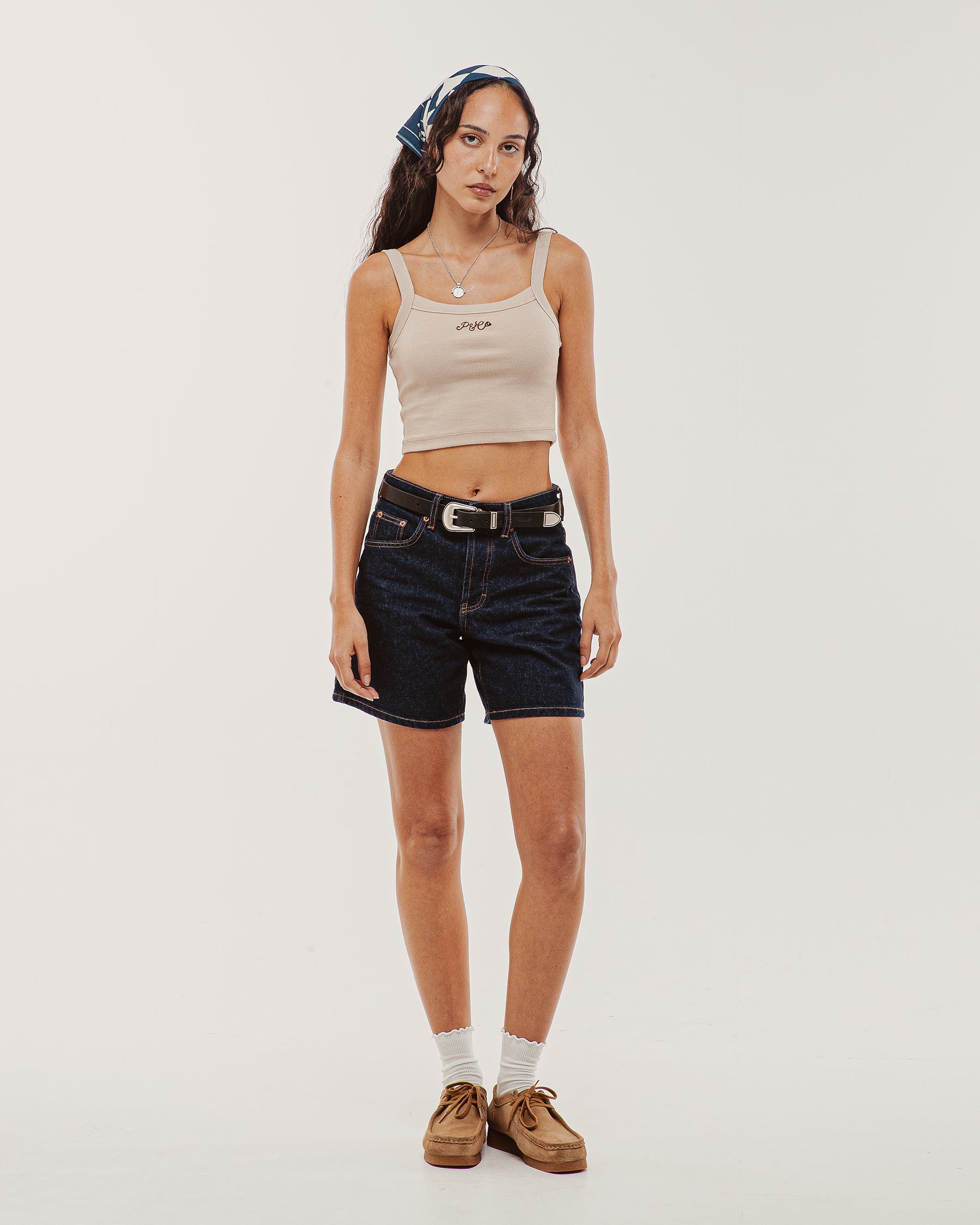 Ida Ribbed Cami Vest - Sand