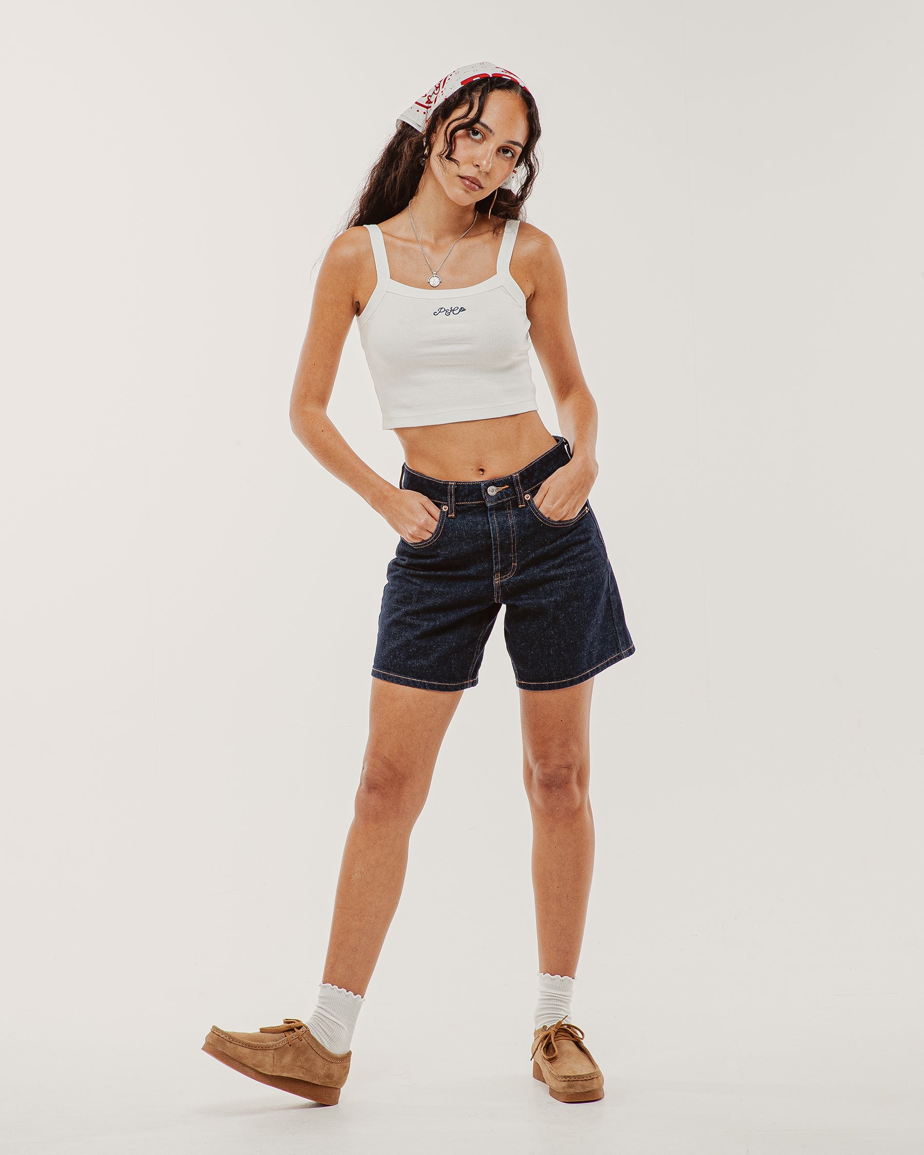 Ida Ribbed Cami Vest - White