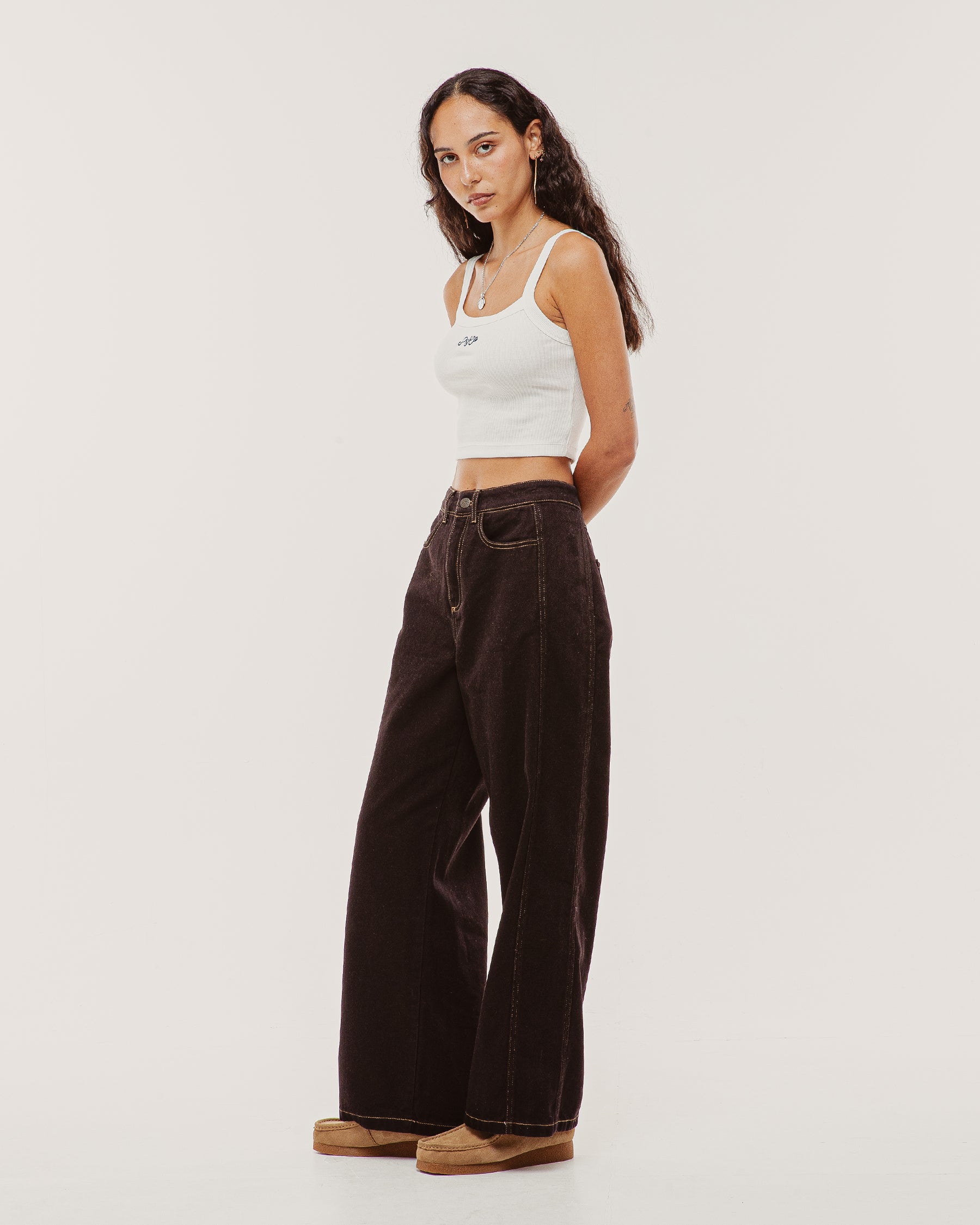 Ida Ribbed Cami Vest - White