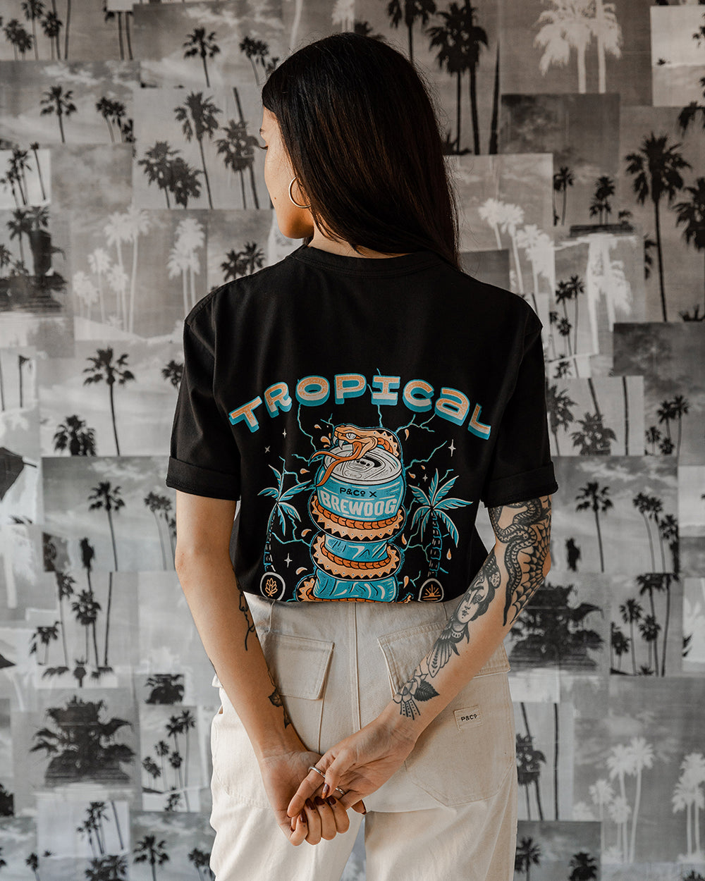 Tropical Squeeze T-Shirt – verwaschenes Schwarz 
