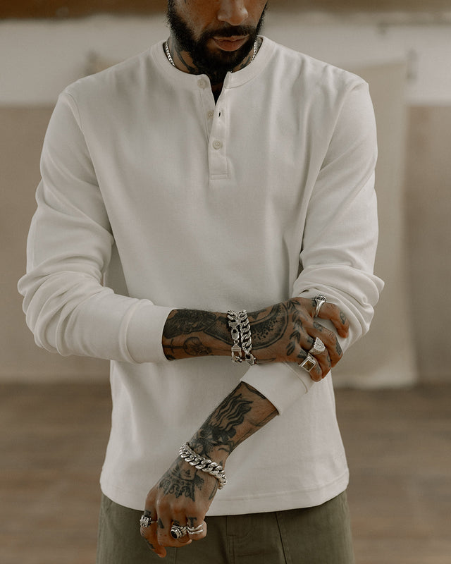 Crafted Heavyweight Henley - Off White