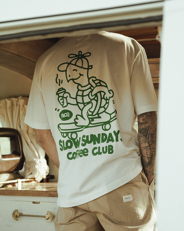 T-shirt Slow Sundays - Blanc cassé 