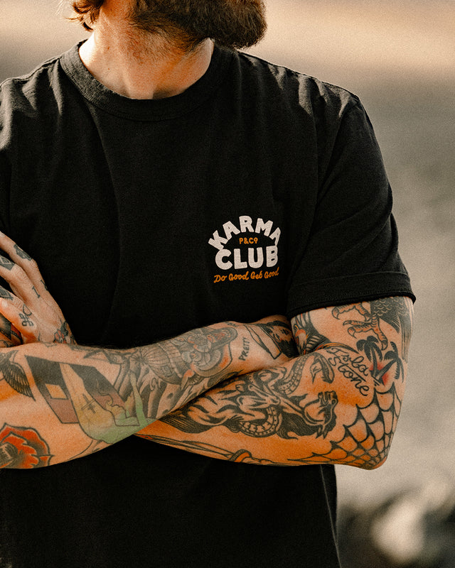 Karma Club Slub T-Shirt - Washed Black