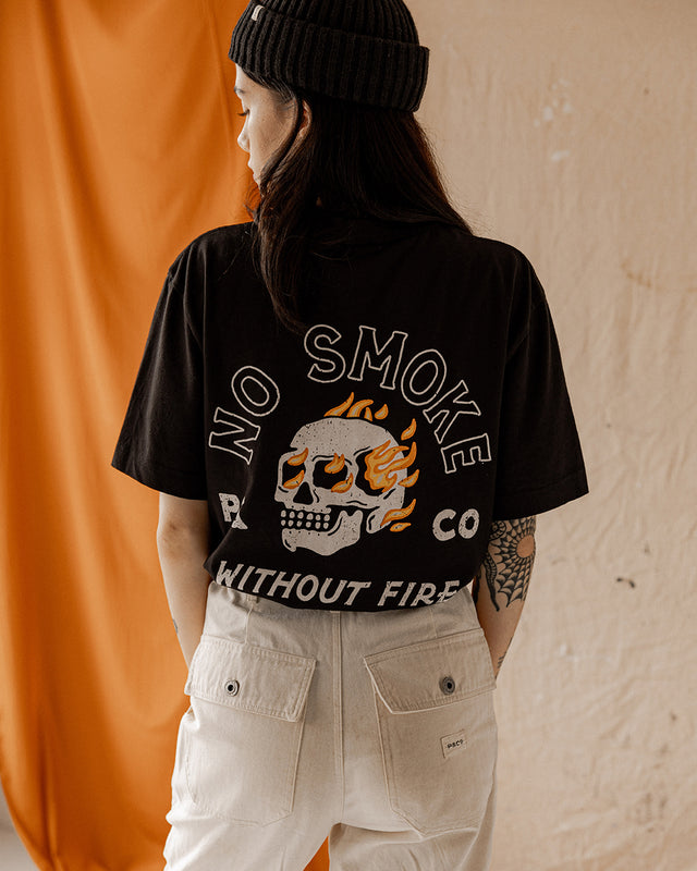 No Smoke Without Fire T-Shirt - Washed Black